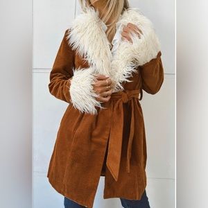 Show Me Your Mumu Penny Lane Coat Burnt Sienna Medium Corduroy